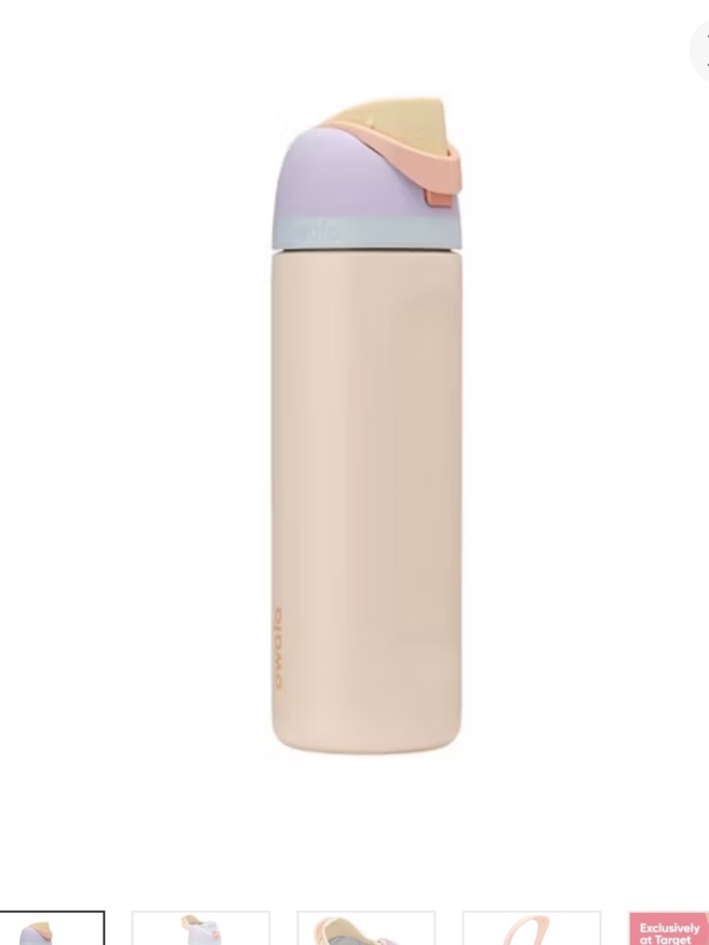 Owala Bottle - Blush Body with Pastel Multi-Color Lid